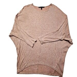 White House‎ Black Market Sweater S Dolman Sleeve High Low Hem Pink Heathered